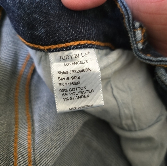 Judy Blue Relaxed Fit Jeans 29 Dark Wash Chewed Hem Distressed - Picture 7 of 7